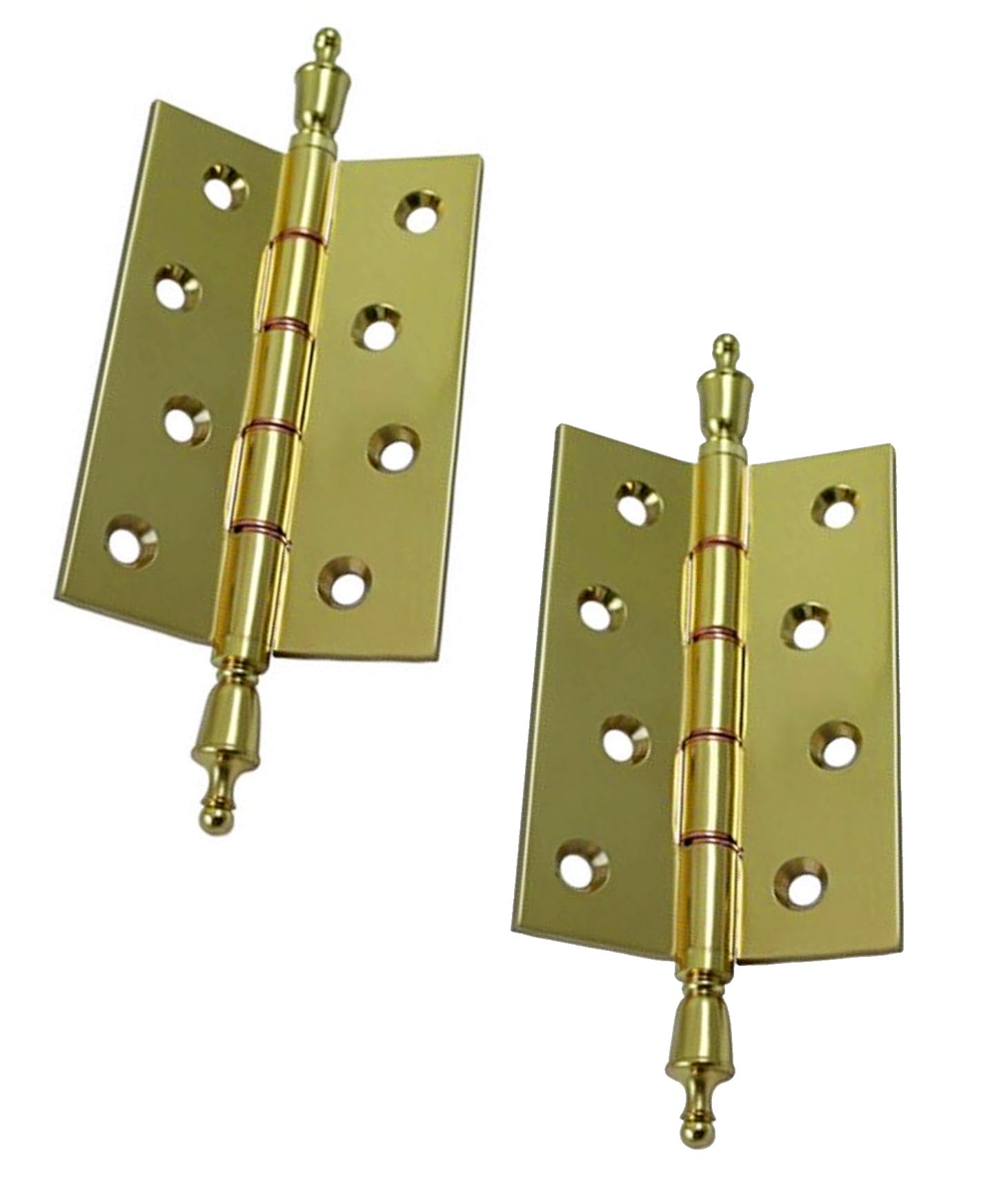 Solid polished Brass Decorative Finial Door Butt Hinges (No.85